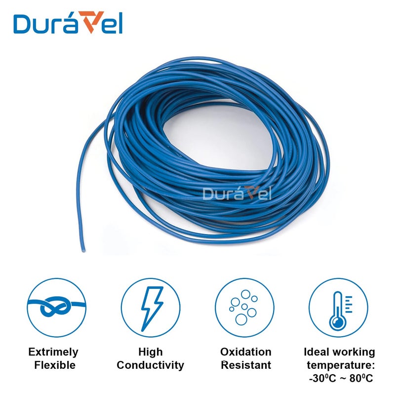 درافل موصل سلك نحاسي دورافيل لنقل الطاقة الكهربائية - أزرق، 20 متر، 1.5 مم - Image 4